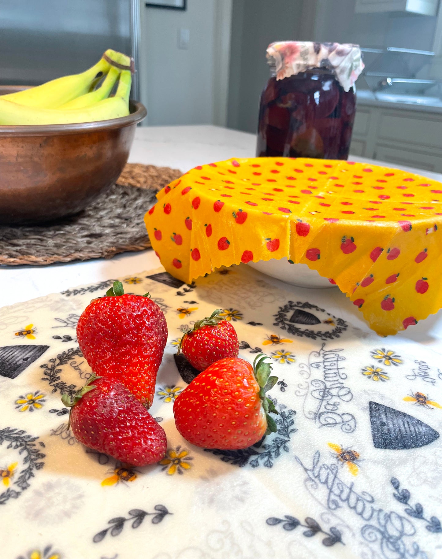 3 Pack Medium Reusable Beeswax Food Wraps