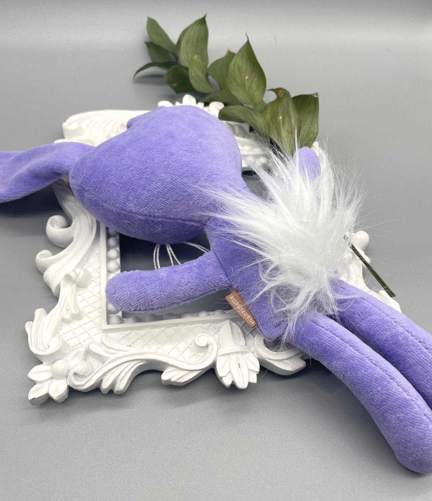 Reversible Handmade Easter Bunny "MOXIE," Stuffed, girl boy easter basket, baby rabbit, easter gift, gift for kids, Easter Doll, toy, purple