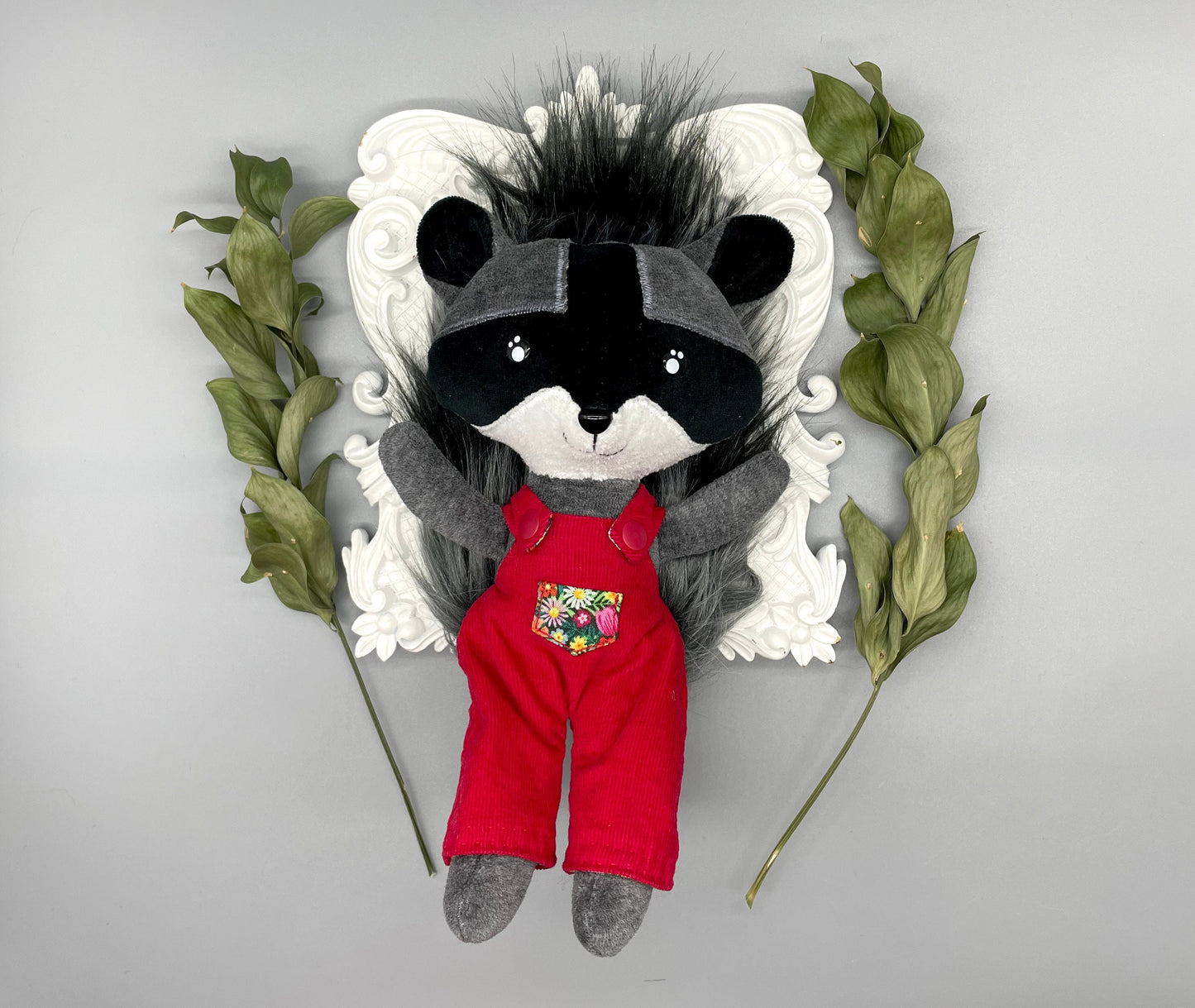 Handmade BABY RACCOON Doll, Stuffed raccoon, stuffed animals, boy doll, raccoon doll, raccoon toy, trash panda, gift for kids, doll, unique