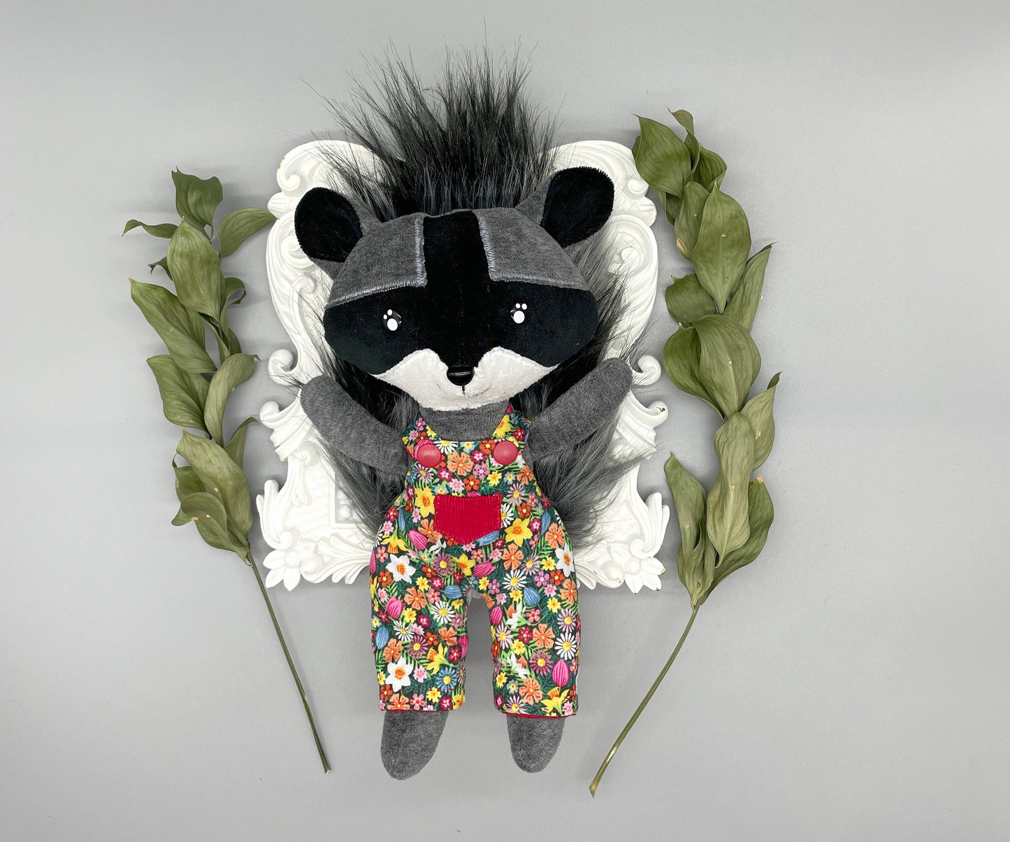 Handmade BABY RACCOON Doll, Stuffed raccoon, stuffed animals, boy doll, raccoon doll, raccoon toy, trash panda, gift for kids, doll, unique